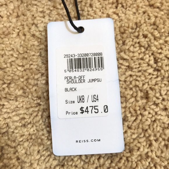 NWT! REISS size 4 black perla off shoulder jumpsuit - Picture 15 of 15